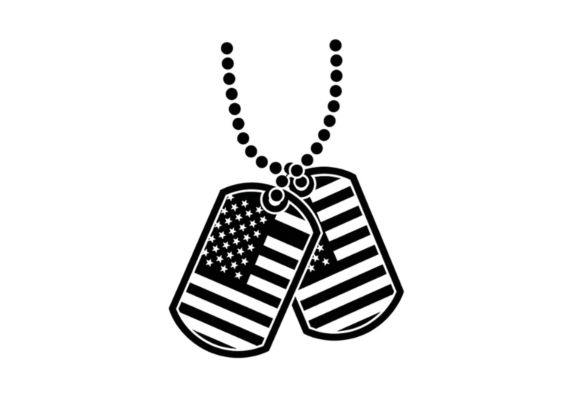 American Flag Dog Tags Necklace Pendant