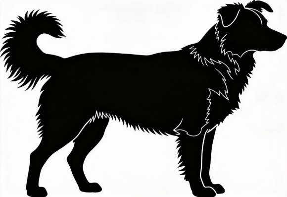 Black Dog Silhouette Vector Art