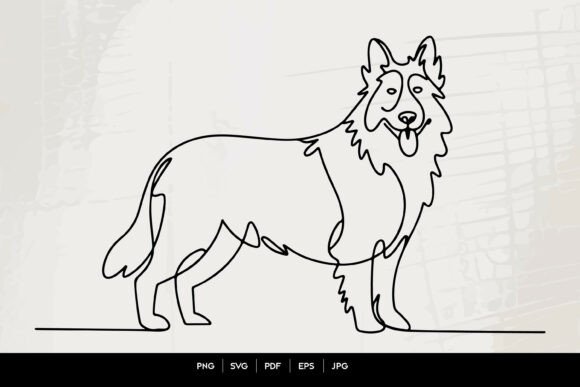 Collie Dog Line Art Review