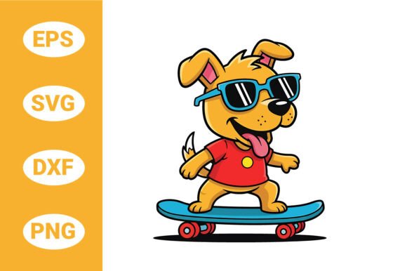 Cool Dog on Skateboard
