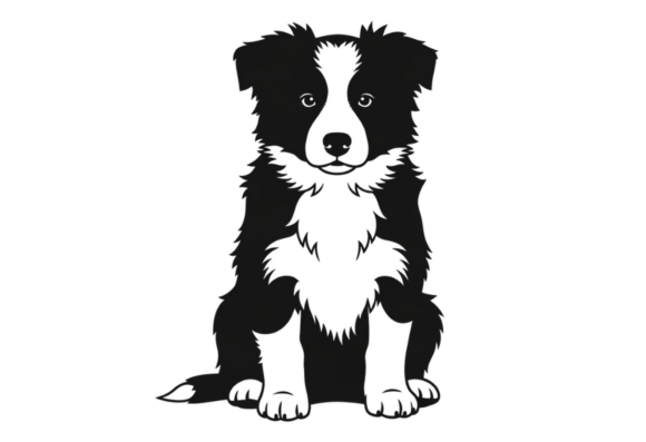 Cute Border Collie Dog Sitting