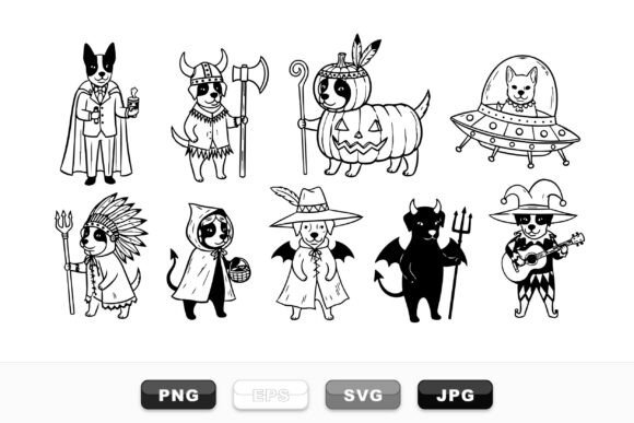 Cute Halloween Dog Costume Clipart