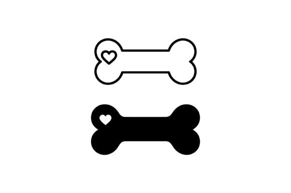 Dog Bone Heart Pet Symbol