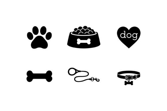 Dog Care Icons Simple Pet Set