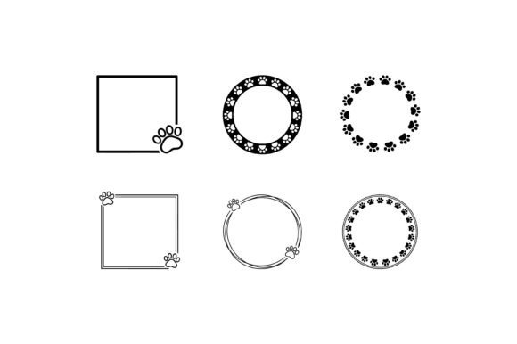 Dog Paw Frame Border Set