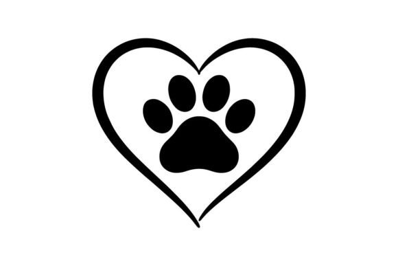Dog Paw Heart Love Icon