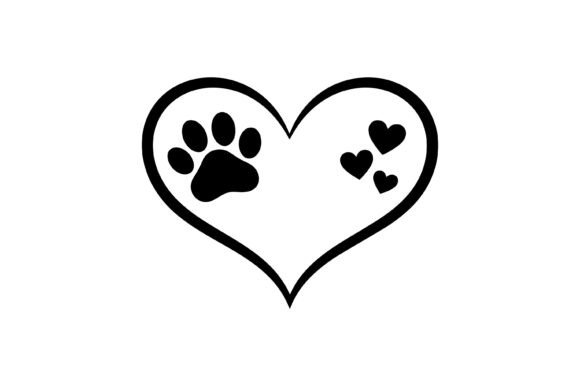 Dog Paw Heart Love Vector
