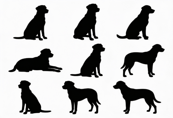 Dog Silhouettes Clipart Bundle