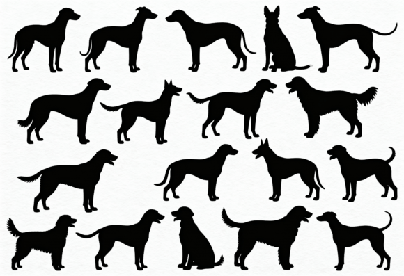 Dog Silhouettes Clipart Pack
