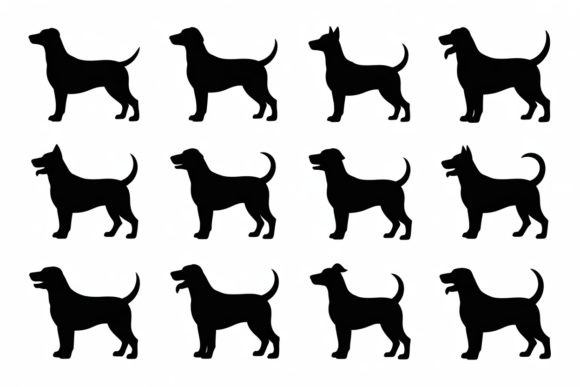 Dog Silhouettes Clipart Vector Pack