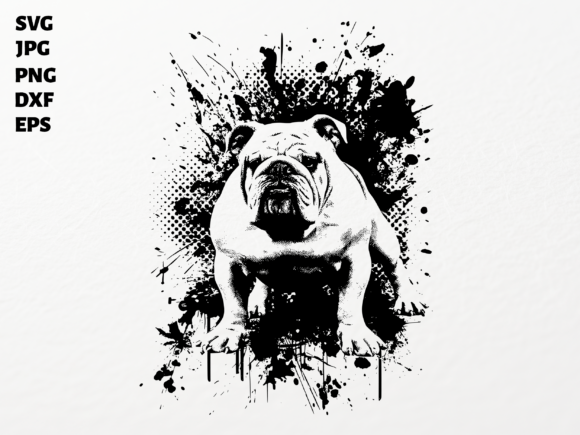 Gritty Bulldog Ink Splash SVG for Cricut