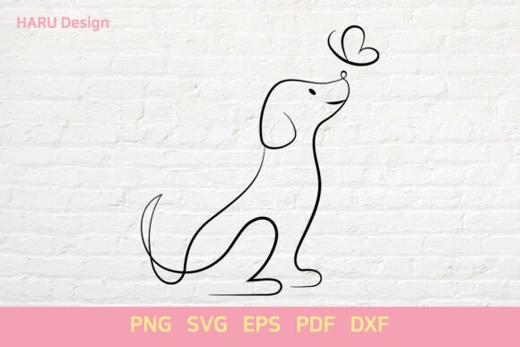 HandDrawn Cute Dog Outline