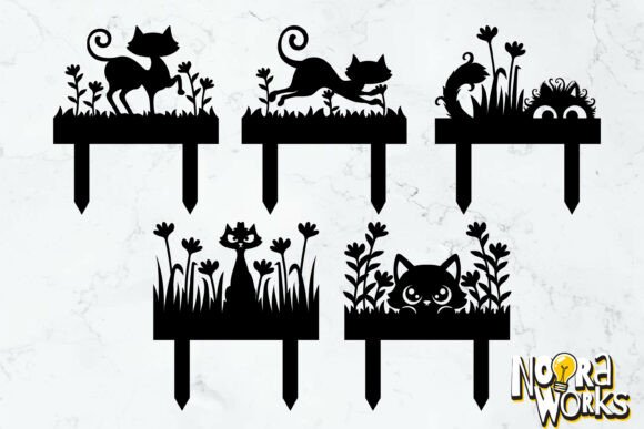 Metal Cat Garden Memorial Sign SVG