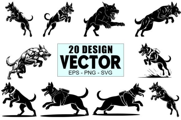 Military Dog Vector Bundle