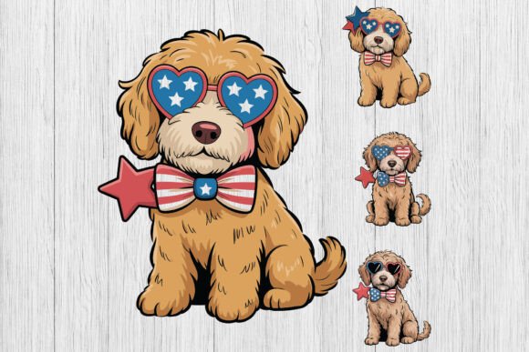 Patriotic Goldendoodle Dog Bundle