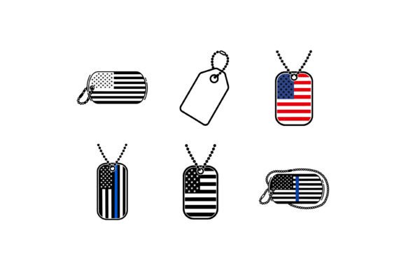 Patriotic Military Dog Tag Collection