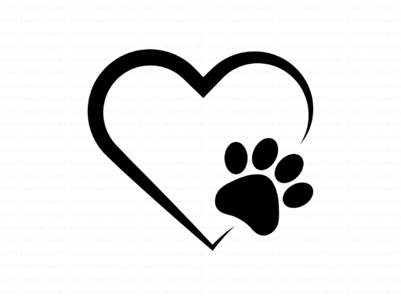 Paw Print Heart Svg