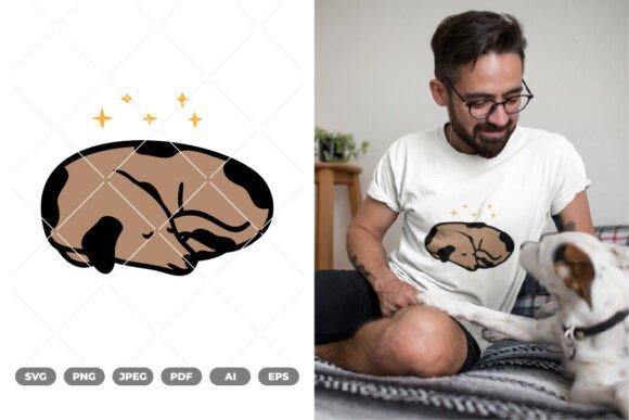 Sleeping Dog Colored Clipart
