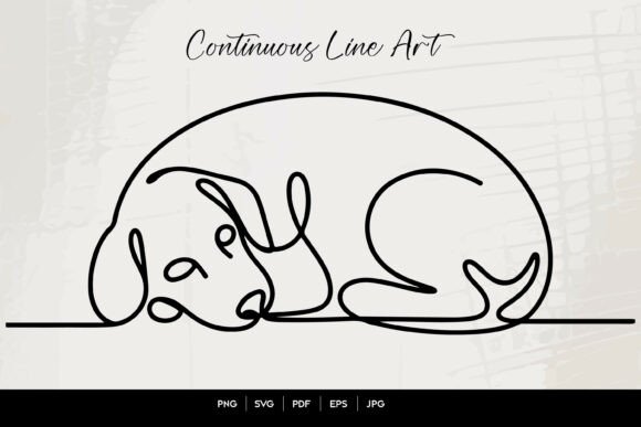 Sleeping Dog Continuous Line Art