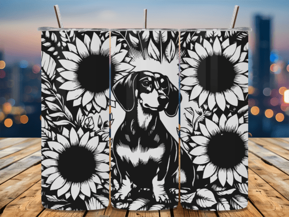 Sunflower Dachshund Dog Tumbler